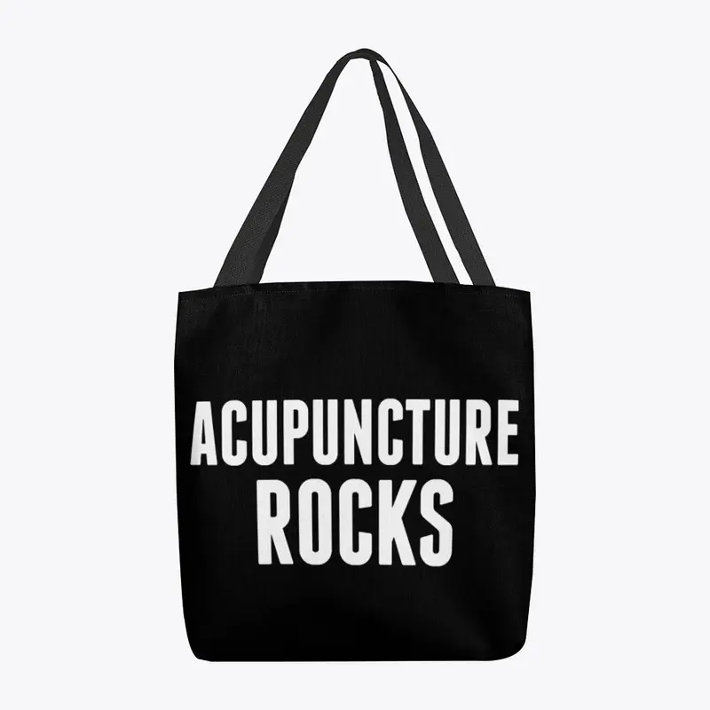 Acupuncture Rocks Tote - White Lettering